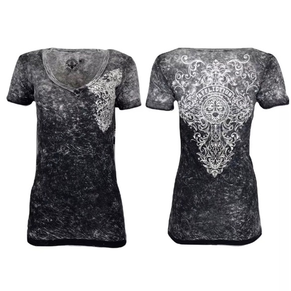 AFFLICTION Womens T-Shirt AMARILLO BEND Athletic B - Picture 3 of 8